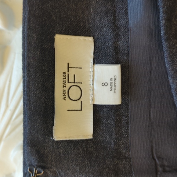 Ann Taylor LOFT Charcoal Pencil Skirt Fully Lined 8 - Picture 11 of 15